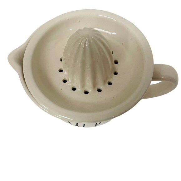 Rae Dunn Artisan Collection Ceramic Lemon Juicer & Mug CupWhite Strainer 5" x 7 - Picture 6 of 8